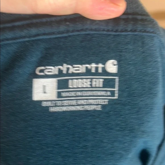 Carhartt Men’s Blue and Yellow Short Sleeve Tee Size Large - Picture 5 of 7